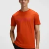 Cotton-jersey T-shirt with large logo print