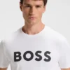 Cotton-jersey T-shirt with large logo print
