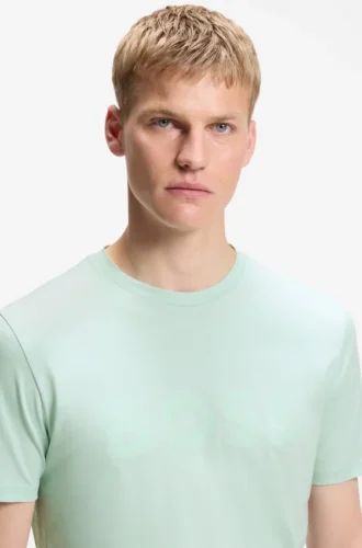 Cotton-jersey T-shirt with large logo print