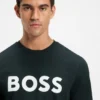 Cotton-jersey T-shirt with large logo print