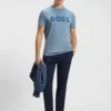 Cotton-jersey T-shirt with large logo print