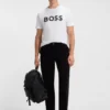 Cotton-jersey T-shirt with large logo print