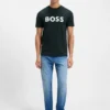 Cotton-jersey T-shirt with large logo print
