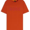 Cotton-jersey T-shirt with large logo print