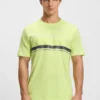 Cotton-jersey T-shirt with logo and stripe