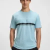Cotton-jersey T-shirt with logo and stripe