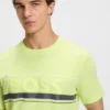 Cotton-jersey T-shirt with logo and stripe