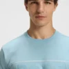Cotton-jersey T-shirt with logo and stripe