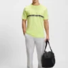 Cotton-jersey T-shirt with logo and stripe