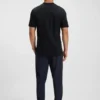 Cotton-jersey T-shirt with logo and stripe