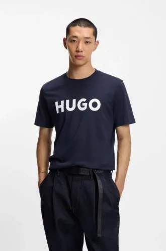 Cotton jersey T-shirt with logo print