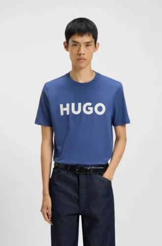 Cotton jersey T-shirt with logo print