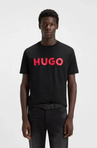 Cotton jersey T-shirt with logo print