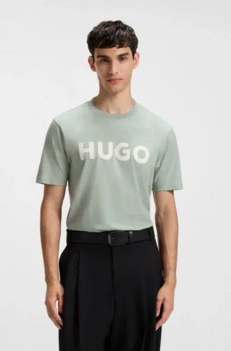 Cotton jersey T-shirt with logo print
