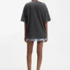 Cotton-jersey T-shirt with melted-effect Happy HUGO print