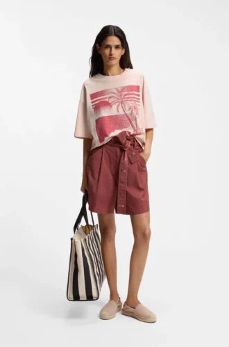 Cotton-jersey T-shirt with printed artwork