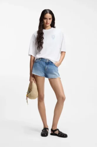 Cotton-jersey T-shirt with printed artwork