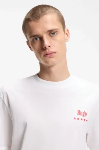 Cotton-jersey T-shirt with printed artwork