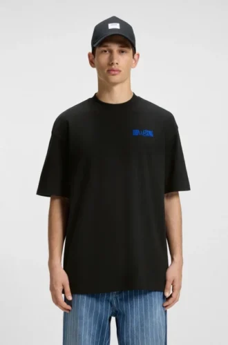 Cotton-jersey T-shirt with puff-print logo