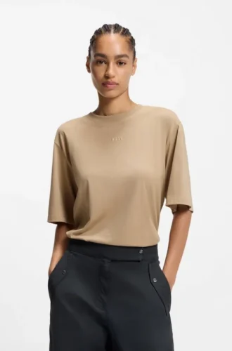 Cotton-jersey T-shirt with puff-print logo