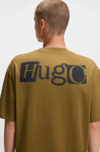 Cotton-jersey T-shirt with puff-print logo
