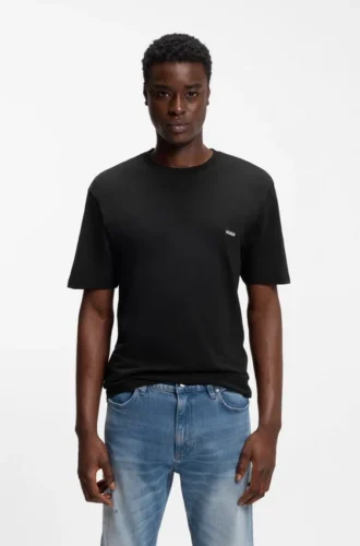 Cotton-jersey T-shirt with rear graphic