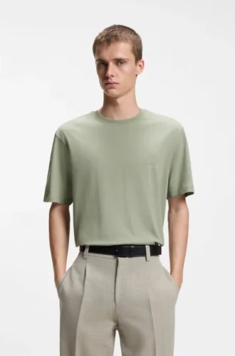 Cotton-jersey T-shirt with rear graphic