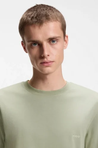 Cotton-jersey T-shirt with rear graphic