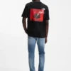 Cotton-jersey T-shirt with rear graphic