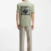 Cotton-jersey T-shirt with rear graphic