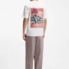 Cotton-jersey T-shirt with rear graphic