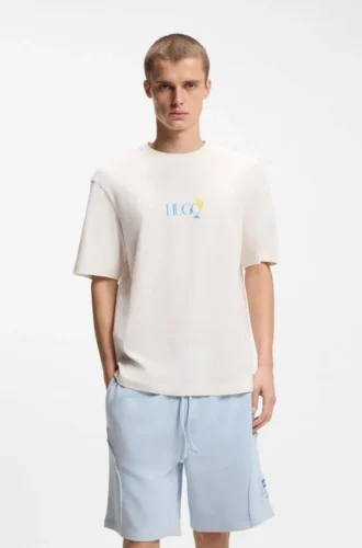 Cotton-jersey T-shirt with rear printed artwork
