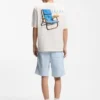 Cotton-jersey T-shirt with rear printed artwork