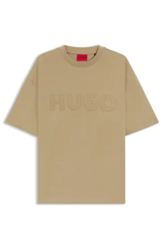 Cotton-jersey T-shirt with reflective logo