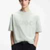 Cotton-jersey T-shirt with reflective logo