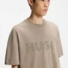 Cotton-jersey T-shirt with reflective logo