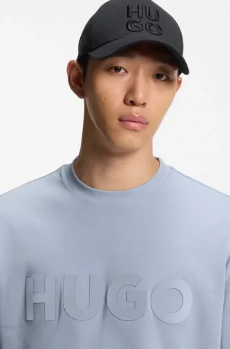 Cotton-jersey T-shirt with reflective logo
