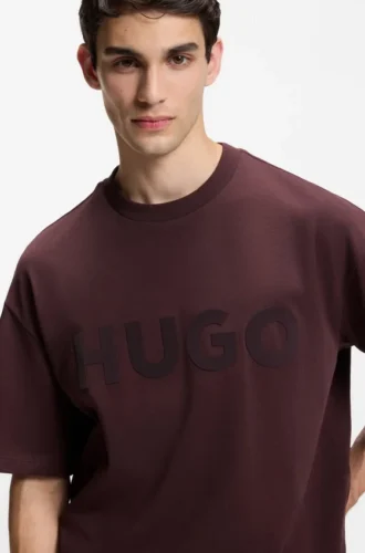 Cotton-jersey T-shirt with reflective logo