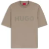 Cotton-jersey T-shirt with reflective logo
