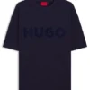 Cotton-jersey T-shirt with reflective logo