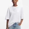 Cotton-jersey T-shirt with rhinestone Happy HUGO