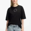 Cotton-jersey T-shirt with rhinestone Happy HUGO