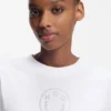 Cotton-jersey T-shirt with rhinestone Happy HUGO