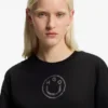 Cotton-jersey T-shirt with rhinestone Happy HUGO