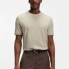 Cotton-jersey T-shirt with signature-stripe cuffs
