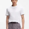 Cotton-jersey T-shirt with signature-stripe cuffs