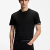 Cotton-jersey T-shirt with signature-stripe cuffs