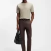 Cotton-jersey T-shirt with signature-stripe cuffs