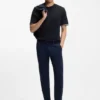 Cotton-jersey T-shirt with signature-stripe cuffs