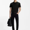 Cotton-jersey T-shirt with signature-stripe cuffs